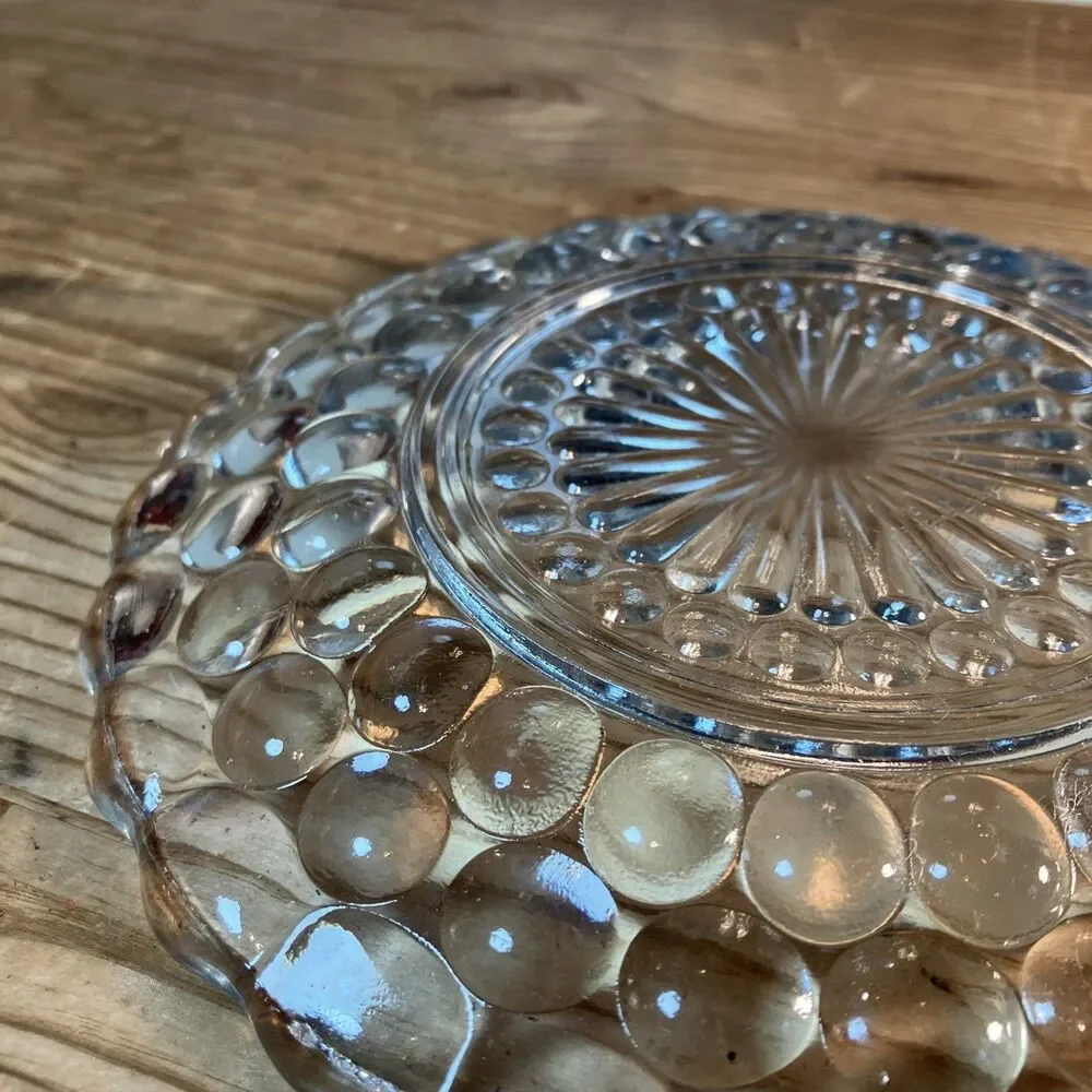 VTG SET OF 10 ANCHOR HOCKING “Blue Sapphire” Bubble Bread & Butter Plates 6.75”